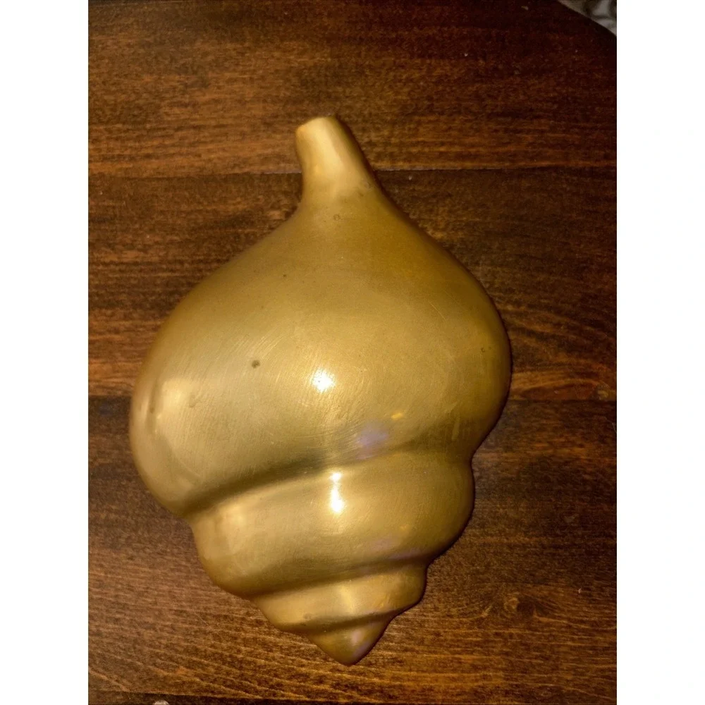 Vintage Brass Sea Shell Wall Hangings MCM Mid Century Modern Accent